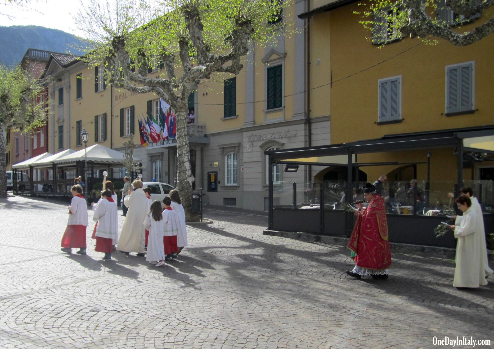 Varenna, Palm Sunday Procession in Piazza San Giorgio